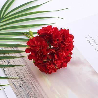 6 buc Stămine de mătase Buchet de flori artificiale Decorare pentru petrecerea de nuntă DIY Coroană lucrată manual Cadou Scrapbooking Artizanat Flori false