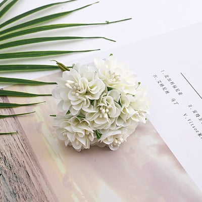 6 buc Stămine de mătase Buchet de flori artificiale Decorare pentru petrecerea de nuntă DIY Coroană lucrată manual Cadou Scrapbooking Artizanat Flori false