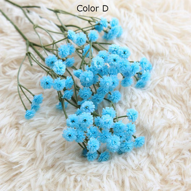 90 de capete Flori artificiale Respirație falsă a bebelușului Gypsophila Decorare nuntă Zi de naștere Bricolaj Recuzită foto Capete de flori Ramă