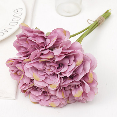 5db Mesterséges bazsarózsa Virágok Kávé Esküvői Születésnapi Dekoráció Barkácsolás Otthoni Elrendezés Dahlia Csokor Koszorú Kézműves Kiegészítő