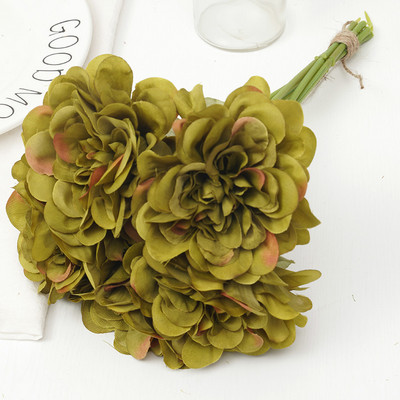 5db Mesterséges bazsarózsa Virágok Kávé Esküvői Születésnapi Dekoráció Barkácsolás Otthoni Elrendezés Dahlia Csokor Koszorú Kézműves Kiegészítő