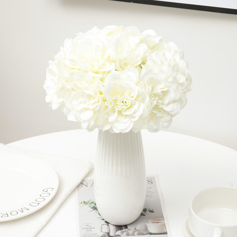 5db Mesterséges bazsarózsa Virágok Kávé Esküvői Születésnapi Dekoráció Barkácsolás Otthoni Elrendezés Dahlia Csokor Koszorú Kézműves Kiegészítő