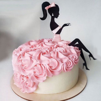 Нови дами с високи токчета Честит рожден ден Акрилен топер за торта Сватбени топери за торта за момичета за 16 18 21 Декорации за торта за рожден ден