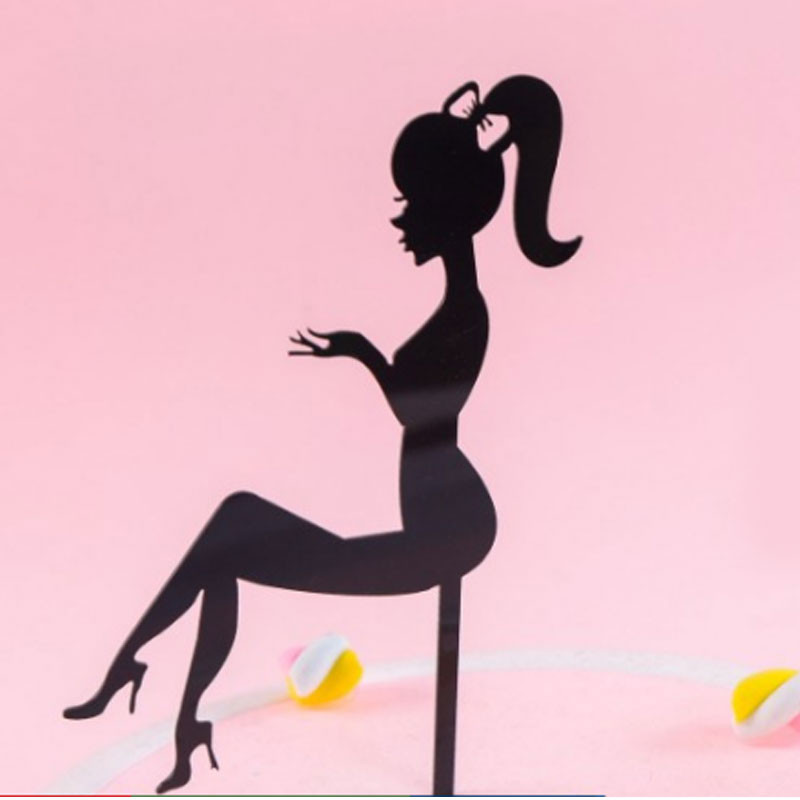 Új magassarkú hölgy boldog születésnapot akril tortafedő esküvői lányoknak 16 18 21 születésnapi tortadíszek