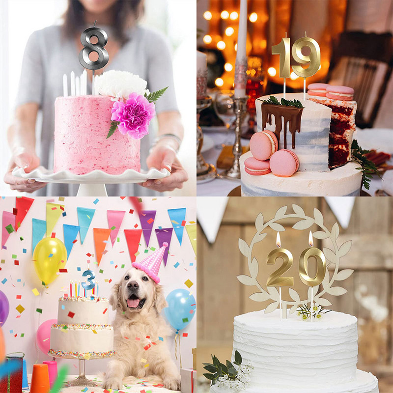 1 buc Număr Lumânări pentru Ziua Nașterii Tort Topper Decorare pentru petrecerea de Naștere Tort de nuntă Lumânare Favoare Articole Instrumente pentru decorarea torturilor