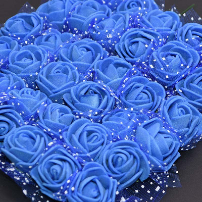 144τμχ 2cm Τεχνητός Μίνι Αφρός Τριαντάφυλλο Μπουκέτο Λουλούδι Γάμος Διακόσμηση λουλουδιών Scrapbooking Ψεύτικα λουλούδια στεφάνι DIY Craft Gifts