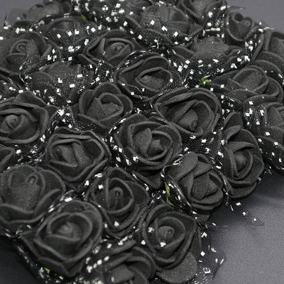 144τμχ 2cm Τεχνητός Μίνι Αφρός Τριαντάφυλλο Μπουκέτο Λουλούδι Γάμος Διακόσμηση λουλουδιών Scrapbooking Ψεύτικα λουλούδια στεφάνι DIY Craft Gifts