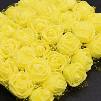 144τμχ 2cm Τεχνητός Μίνι Αφρός Τριαντάφυλλο Μπουκέτο Λουλούδι Γάμος Διακόσμηση λουλουδιών Scrapbooking Ψεύτικα λουλούδια στεφάνι DIY Craft Gifts