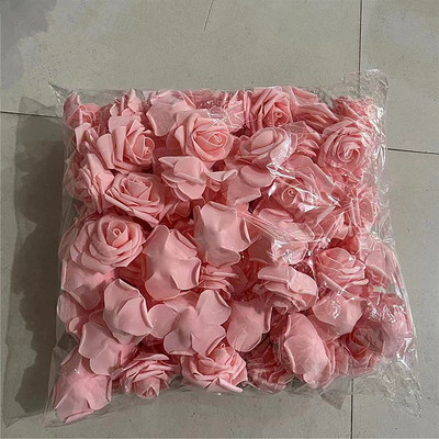 20/30/50 gab. 8CM mākslīgās PE putu rožu ziedi galvas līgavas pušķis zieds kāzu ballītei dekoratīvs albums, DIY zieds