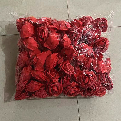 20/30/50 gab. 8CM mākslīgās PE putu rožu ziedi galvas līgavas pušķis zieds kāzu ballītei dekoratīvs albums, DIY zieds