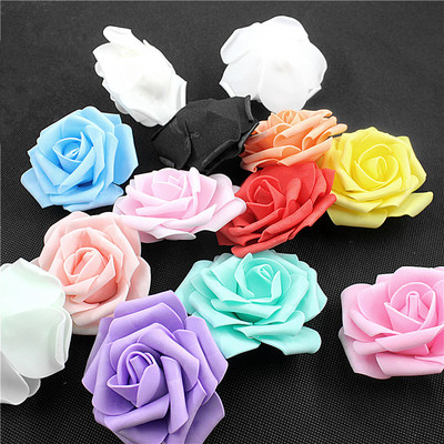 20/30/50 gab. 8CM mākslīgās PE putu rožu ziedi galvas līgavas pušķis zieds kāzu ballītei dekoratīvs albums, DIY zieds