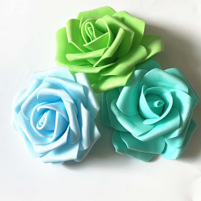 20/30/50 gab. 8CM mākslīgās PE putu rožu ziedi galvas līgavas pušķis zieds kāzu ballītei dekoratīvs albums, DIY zieds