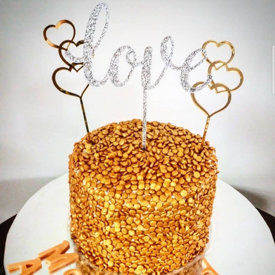 Kézzel írt szerelem Esküvői akril tortafeltétek Valentin-napi cupcake fedő esküvői Valentin-napi party tortadíszítés