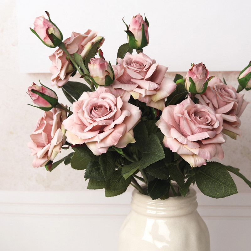 JAUNS skaists liels rozes zars mākslīgā zīda ziedi mājas kāzu dekorēšana retro rudens lielas rozes baltu viltus ziedu dekors