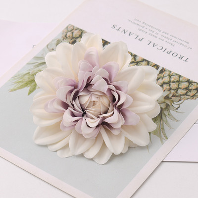 6db Dahlia mesterséges selyem virágfejek esküvői dekorációhoz Rózsa barkács koszorús ajándékdoboz Scrapbooking kézműves hamis virágfej