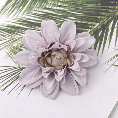 6db Dahlia mesterséges selyem virágfejek esküvői dekorációhoz Rózsa barkács koszorús ajándékdoboz Scrapbooking kézműves hamis virágfej