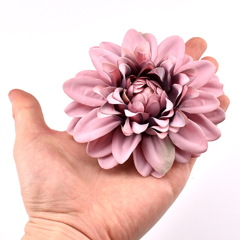6db Dahlia mesterséges selyem virágfejek esküvői dekorációhoz Rózsa barkács koszorús ajándékdoboz Scrapbooking kézműves hamis virágfej