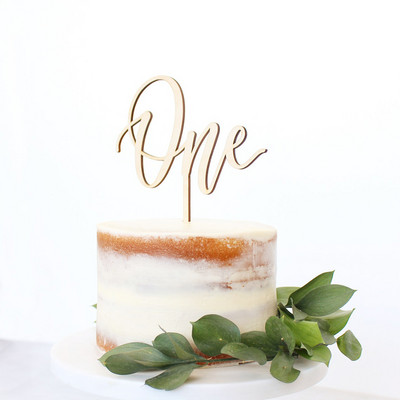 Jedna ozdoba na tortu na prvé narodeniny, DIY pečivo, drevené písmeno, nástroje na zdobenie torty, dezert, párty, narodeninová ozdoba