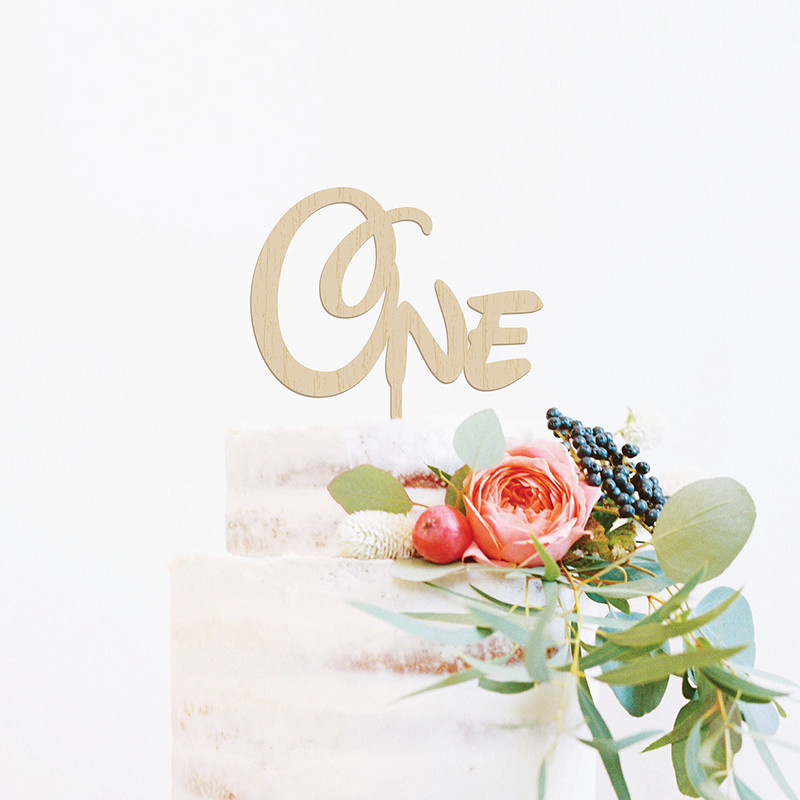 One First Birthday Cake Topper DIY Baking Supplies Wood Letter Εργαλεία διακόσμησης τούρτας Επιδόρπιο Διακόσμηση πάρτι Μπομπονιέρα γενεθλίων