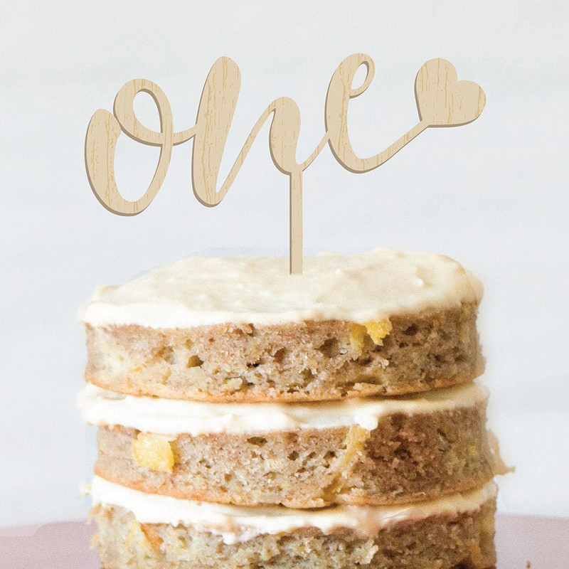 One First Birthday Cake Topper DIY Baking Supplies Wood Letter Εργαλεία διακόσμησης τούρτας Επιδόρπιο Διακόσμηση πάρτι Μπομπονιέρα γενεθλίων