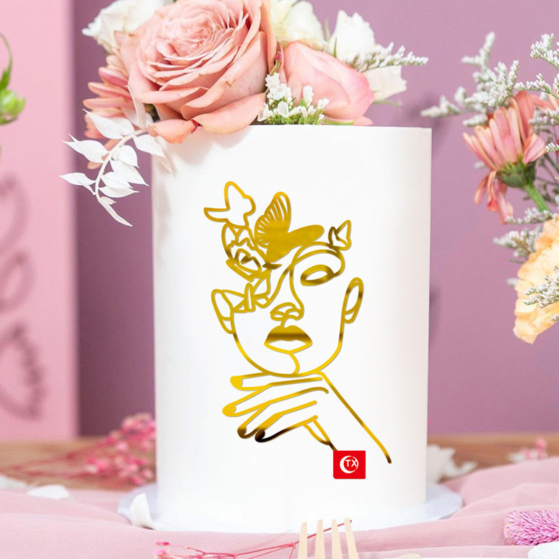 Māksla, grūtniece, daudz laimes dzimšanas dienā kūkas virsma, akrila zelta dāma, seja, kāzu mazuļa pēdu nospieduma kūkas virsma, ballīšu kūkas dekorācijas