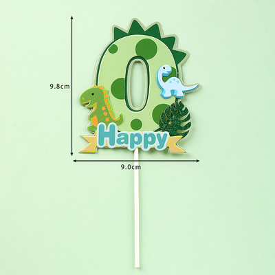 Dinoszaurusz pálmalevelek tortafeltétek Boldog születésnapot dzsungel szafari parti dekoráció zöld szám 1 2 3 4 5 éves gyerekek party torta dekoráció