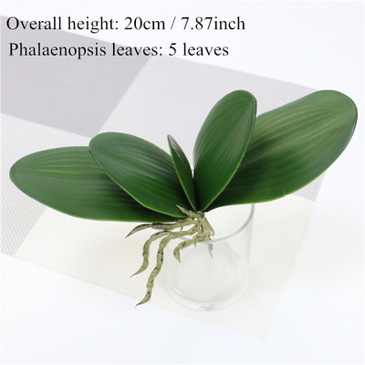 1db Mesterséges Növények Real Touch Phalaenopsis Leaf Dekoratív Virágok Barkácsolás Segédanyag Virág Dekoráció Orchidea Levelek