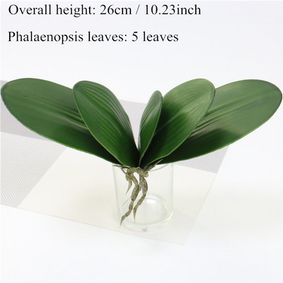 1db Mesterséges Növények Real Touch Phalaenopsis Leaf Dekoratív Virágok Barkácsolás Segédanyag Virág Dekoráció Orchidea Levelek