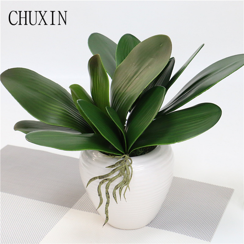 1db Mesterséges Növények Real Touch Phalaenopsis Leaf Dekoratív Virágok Barkácsolás Segédanyag Virág Dekoráció Orchidea Levelek