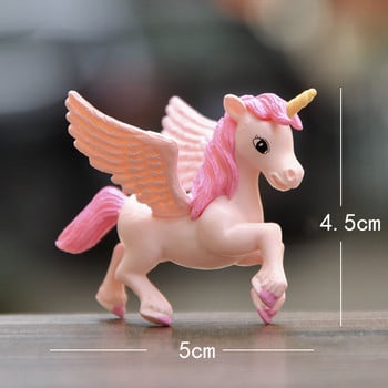 Unicorn Cake Topper Μινιατούρα Pegasus Rainbow Figure Κορίτσι Γυναίκα Φτερά Αγγέλου Διακόσμηση γαμήλιας τούρτας