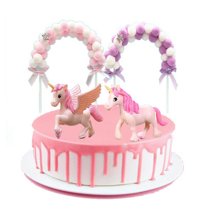 Ükssarviku koogitops Miniatuurne Pegasuse vikerkaarekuju, naine, inglitiivad, sünnipäeva pulmakoogi kaunistus