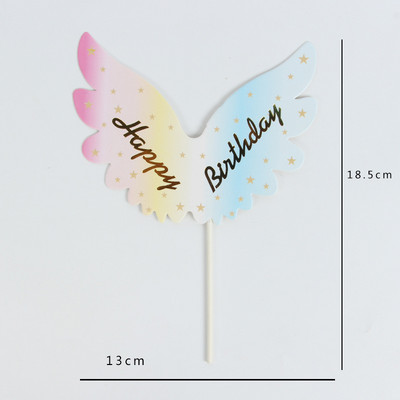 Ükssarviku koogitops Miniatuurne Pegasuse vikerkaarekuju, naine, inglitiivad, sünnipäeva pulmakoogi kaunistus