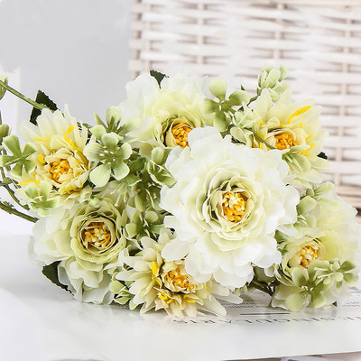 1 buchet de camelie bujor artificial trandafir flori mătase flori false flori de nuntă bricolaj acasă grădină decor pentru petrecere