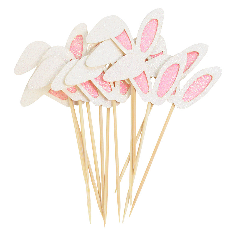 12db Nyúl Cupcake Topper Húsvéti Party Dekoráció Nyuszi Torta Feltétek Zászlók Gyerekek Születésnapi Torta Dekor Boldog Húsvéti Ünnepeket