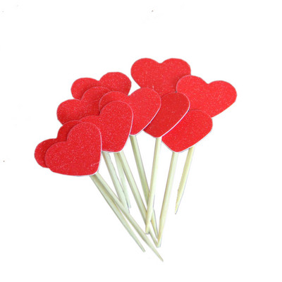 20db Mini Szíves Cupcake Toppers Születésnapi Torta Feltét Díszítő Pick Gyerekek Születésnapi Esküvői Party Dekoráció Babaváró kedvencek