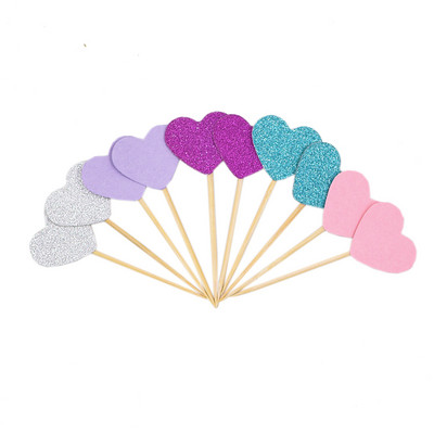 20db Mini Szíves Cupcake Toppers Születésnapi Torta Feltét Díszítő Pick Gyerekek Születésnapi Esküvői Party Dekoráció Babaváró kedvencek