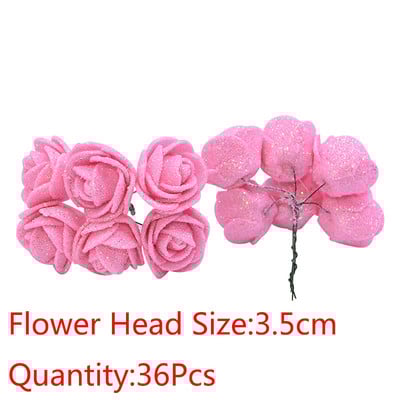 10-36 buc Sclipici Trandafir Roșu Roșu Roz Aur Buchet de flori din spumă de trandafir artificială Decorare pentru petrecere de nuntă Buchet fals