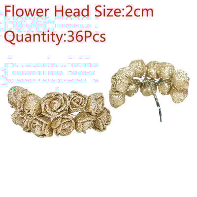 10-36 buc Sclipici Trandafir Roșu Roșu Roz Aur Buchet de flori din spumă de trandafir artificială Decorare pentru petrecere de nuntă Buchet fals