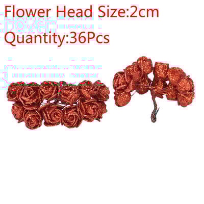 10-36 buc Sclipici Trandafir Roșu Roșu Roz Aur Buchet de flori din spumă de trandafir artificială Decorare pentru petrecere de nuntă Buchet fals