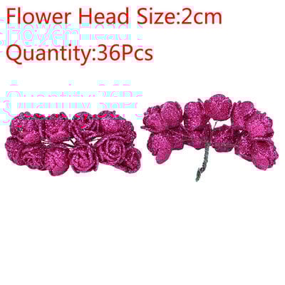 10-36 buc Sclipici Trandafir Roșu Roșu Roz Aur Buchet de flori din spumă de trandafir artificială Decorare pentru petrecere de nuntă Buchet fals