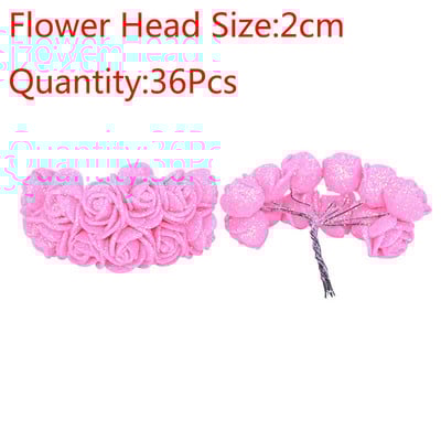 10-36 buc Sclipici Trandafir Roșu Roșu Roz Aur Buchet de flori din spumă de trandafir artificială Decorare pentru petrecere de nuntă Buchet fals