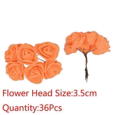 10-36 buc Sclipici Trandafir Roșu Roșu Roz Aur Buchet de flori din spumă de trandafir artificială Decorare pentru petrecere de nuntă Buchet fals