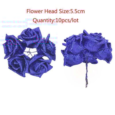 10-36 buc Sclipici Trandafir Roșu Roșu Roz Aur Buchet de flori din spumă de trandafir artificială Decorare pentru petrecere de nuntă Buchet fals