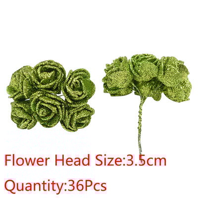 10-36 buc Sclipici Trandafir Roșu Roșu Roz Aur Buchet de flori din spumă de trandafir artificială Decorare pentru petrecere de nuntă Buchet fals