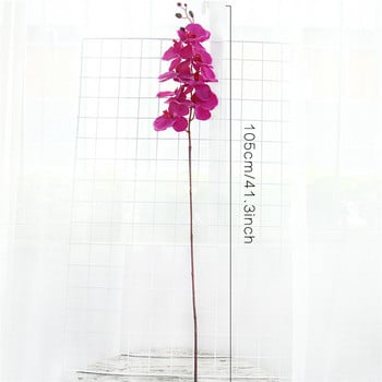 8 глави голям копринен изкуствен цветен клон орхидея фаленопсис черен бордо сватбен домашен декор цветя саксийна орхидея на едро