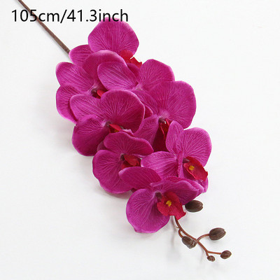 8 capete mari mătase flori artificiale ramură orhidee Phalaenopsis negru burgundă nunta decorațiuni pentru interior flori în ghivece orhidee en-gros