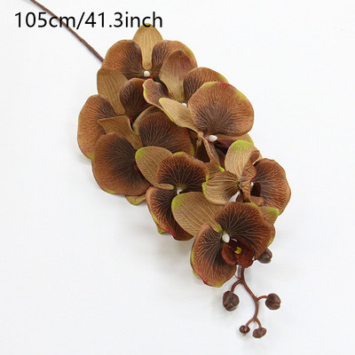 8 capete mari mătase flori artificiale ramură orhidee Phalaenopsis negru burgundă nunta decorațiuni pentru interior flori în ghivece orhidee en-gros