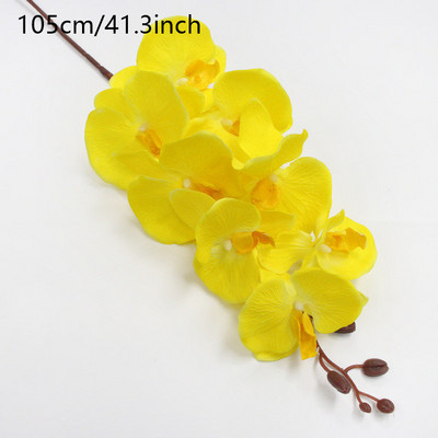 8 capete mari mătase flori artificiale ramură orhidee Phalaenopsis negru burgundă nunta decorațiuni pentru interior flori în ghivece orhidee en-gros