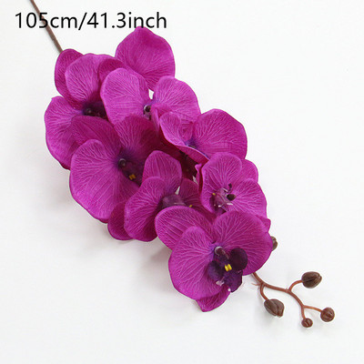8 capete mari mătase flori artificiale ramură orhidee Phalaenopsis negru burgundă nunta decorațiuni pentru interior flori în ghivece orhidee en-gros