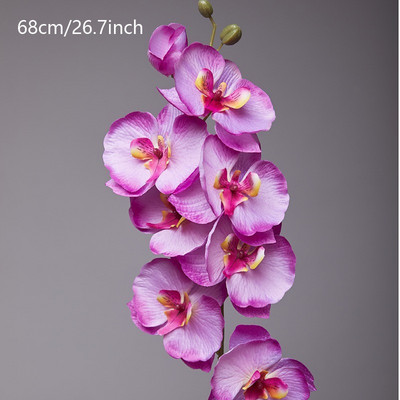 8 capete mari mătase flori artificiale ramură orhidee Phalaenopsis negru burgundă nunta decorațiuni pentru interior flori în ghivece orhidee en-gros
